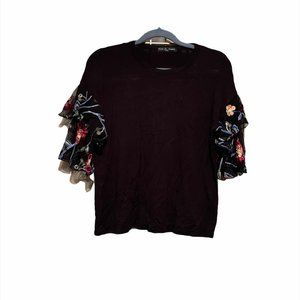 Kim & Cami Embroidered Flounce Blouse